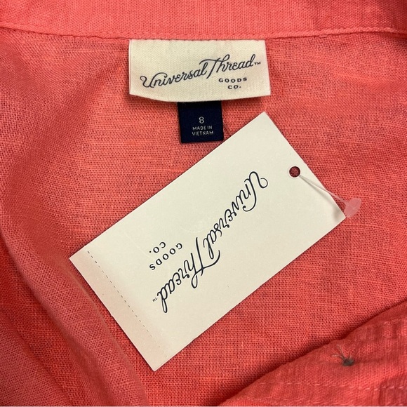 Universal Thread Coral Linen Blend Romper Size 8 - Picture 6 of 9
